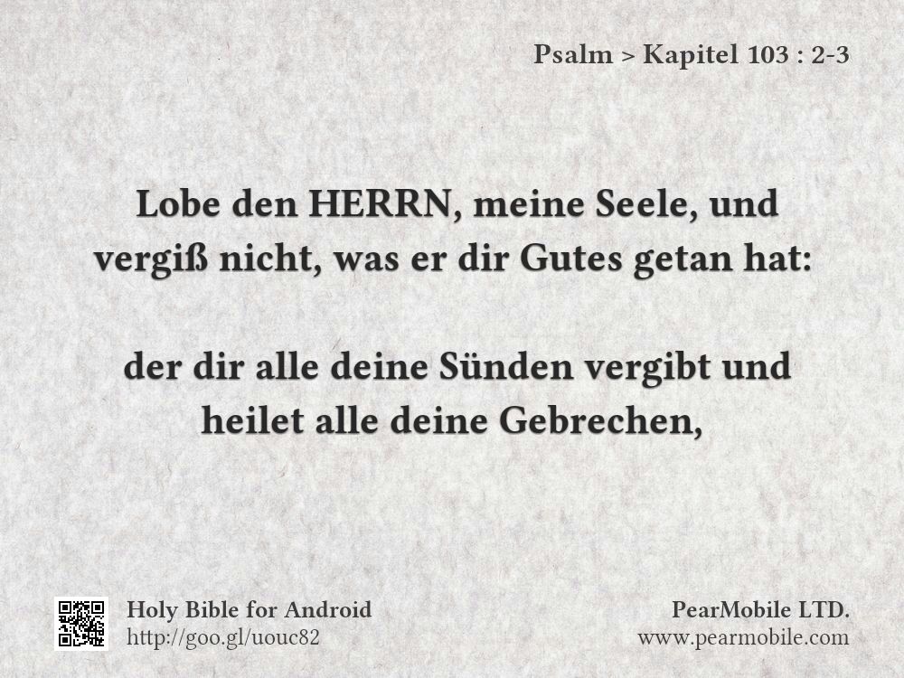 Psalm, Kapitel 103:2-3
